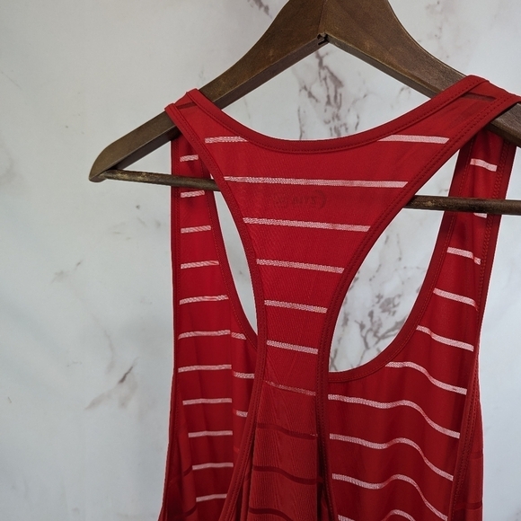 Zyia Active Tank Top Women XXL 2XL Red Sheer Striped Racerback Havana NEW - Picture 8 of 12